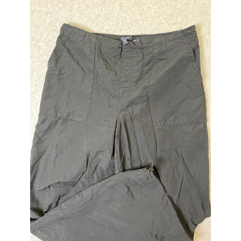 Y2K Aeropostale Black Parachute Pants Bungee Hem Utility Cargo Baggy Joggers XS - Picture 9 of 12